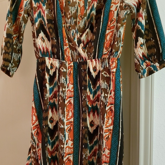 💥Abstract print faux wrap dress - Picture 4 of 6